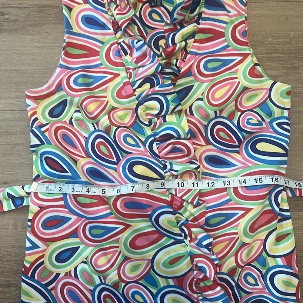 Melly M Riverside Ruffle Printed Wrap Dress Size - 6 - Picture 14 of 16